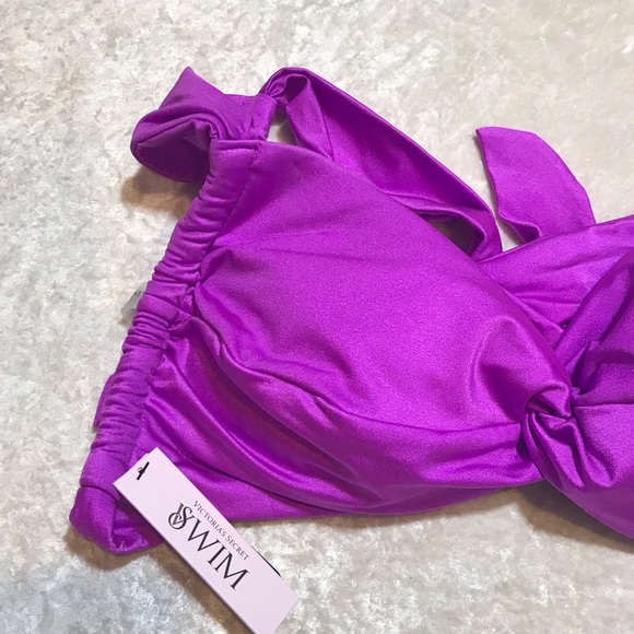 NEW * Victoria’s Secret Swim Purple Twist Bralette Bikini Top NWT Spring Break L - Picture 2 of 15